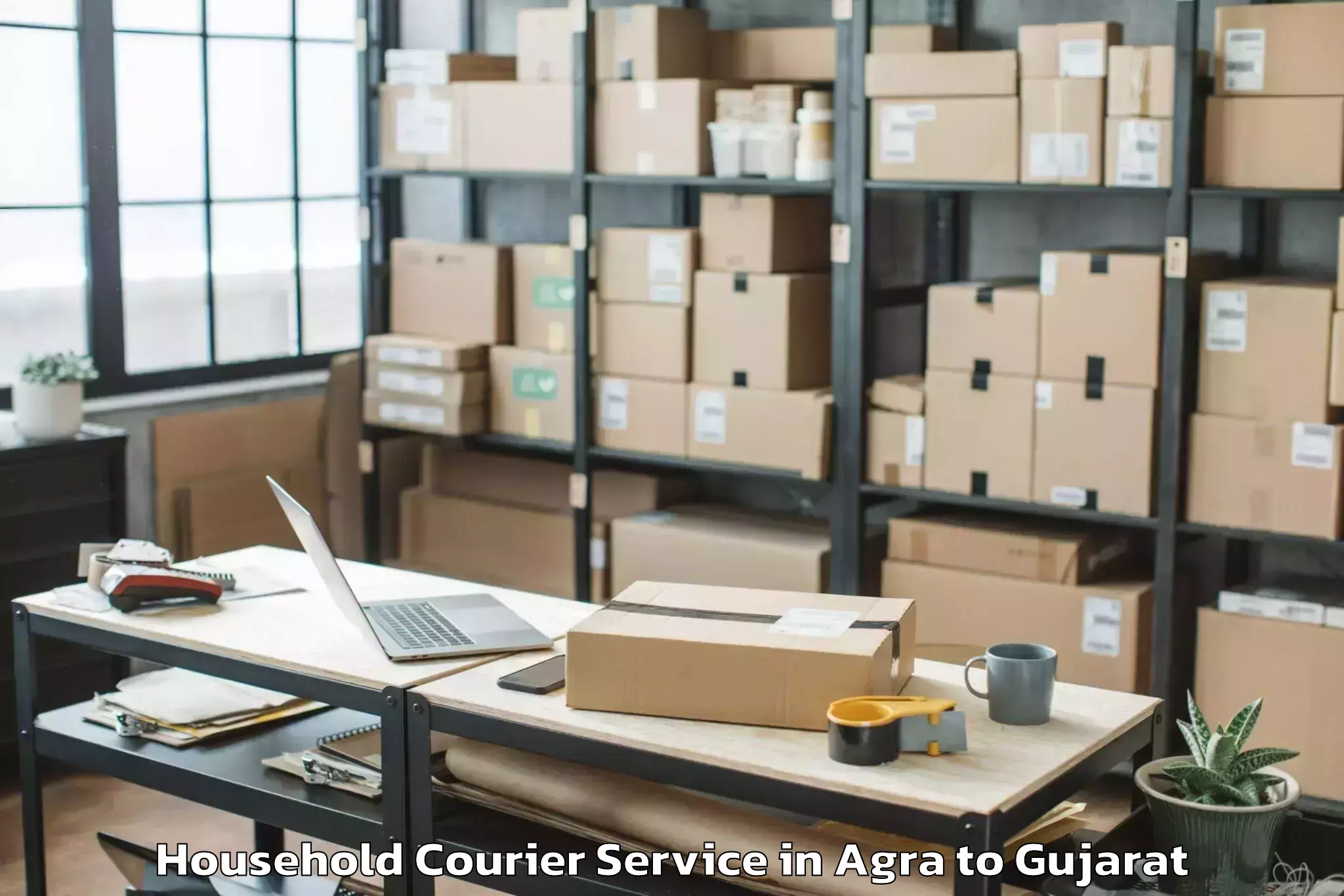 Easy Agra to Bansda Household Courier Booking